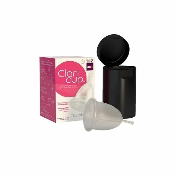 Coupe menstruelle T2 Claricup Colorless et Box de Désinfection