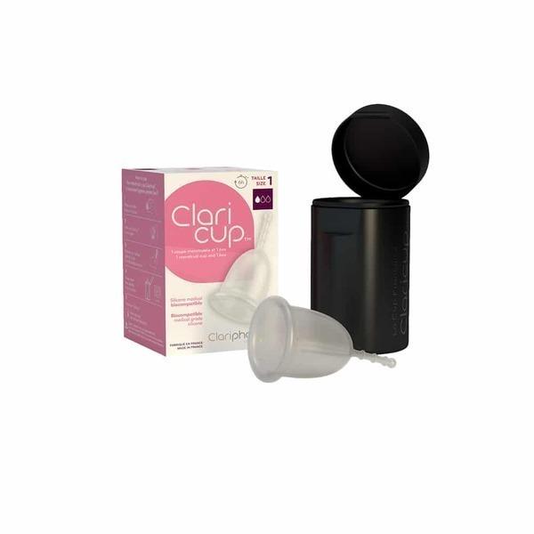 Coupe menstruelle T1 Claricup Colorless et Box de Désinfection