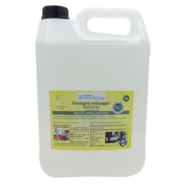 Vinaigre blanc naturel concentré 12° - citron - 5L