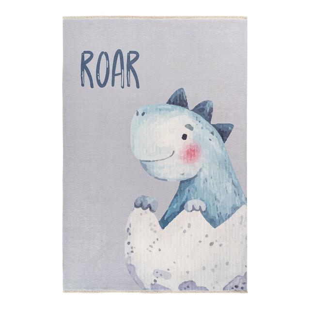 Tapis enfant en coton recyclé lavable en machine Dino