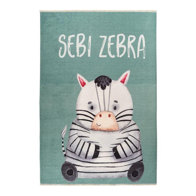 Tapis enfant en coton recyclé lavable en machine Zebra