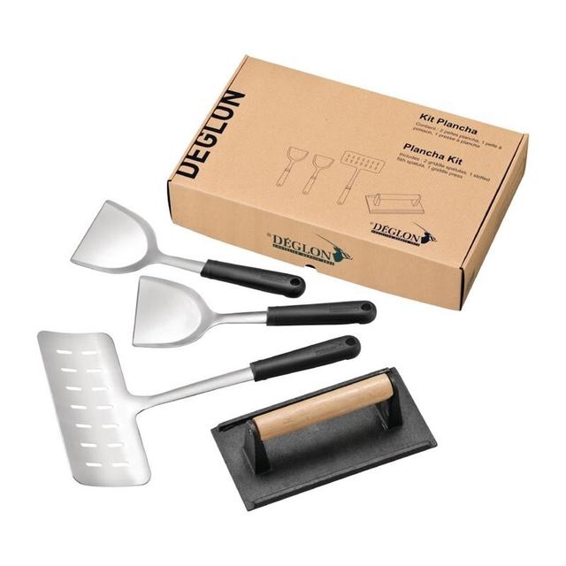 Kit ustensiles plancha inox et fonte - Deglon