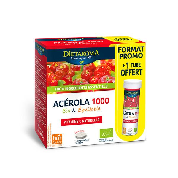 Acérola 1000 équitable 2x12 comprimés + 1 tube OFFERT