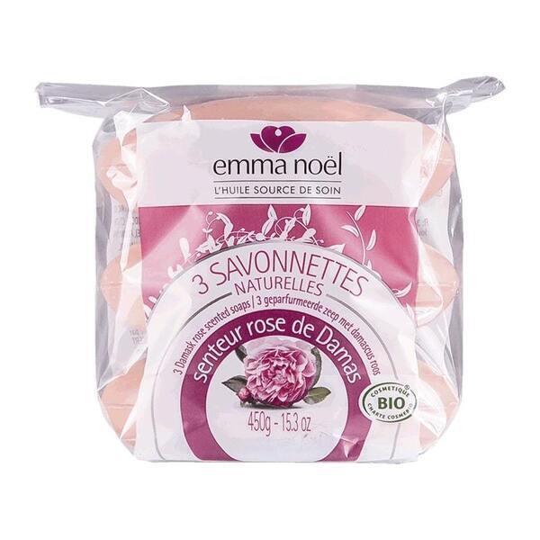 Savonnettes Rose de Damas Bio - 3 x 150 g