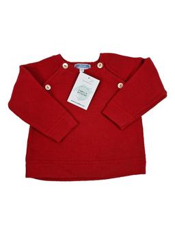 JACADI pull rouge 12m cachemire