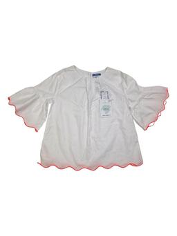 JACADI 6 ans blouse neuve blanche et rose fluo