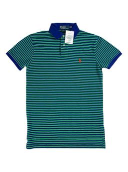 RALPH LAUREN 14/16 ans Polo rayé bleu vert