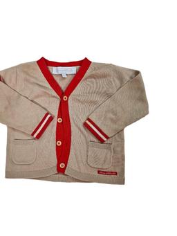 TARTINE ET CHOCOLAT gilet beige motif rouge 12m