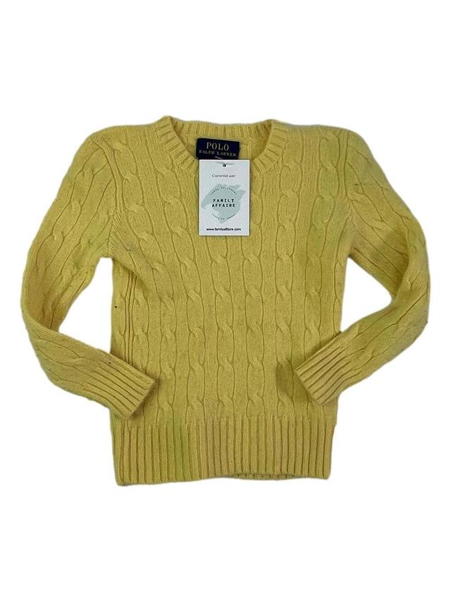 RALPH LAUREN 2/3 ans Pull cachemire jaune torsadé