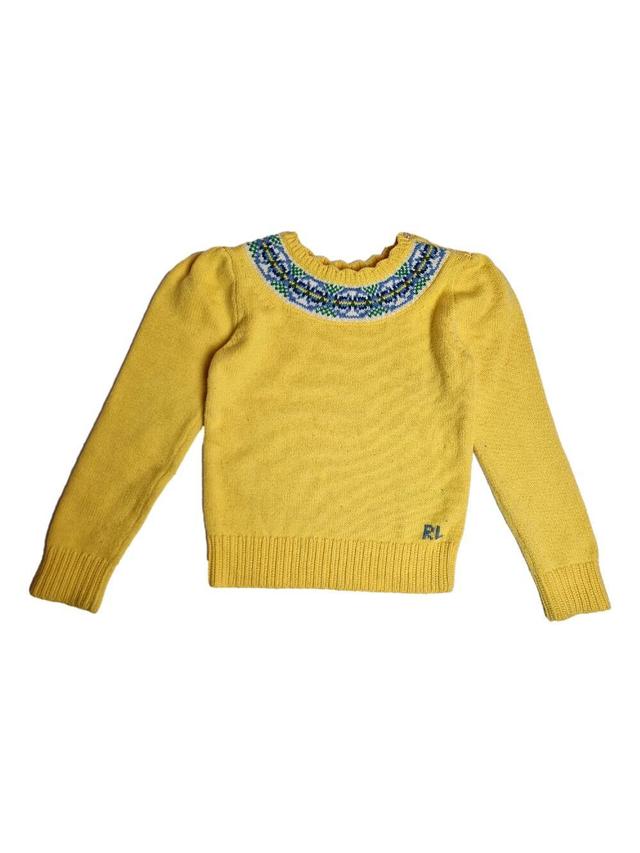 RALPH LAUREN pull jaune jacquard 6 ans