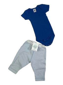 PETIT BATEAU 3 mois body bleu et pantalon ciel