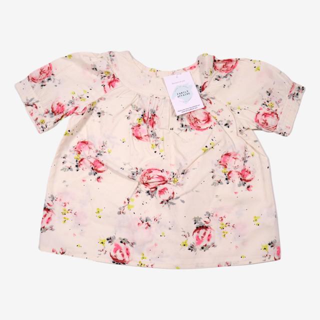 BONPOINT 3 ans Blouse imprimé fleurs blanche