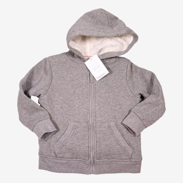 MONOPRIX 4 ans sweat zip gris doublé sherpa