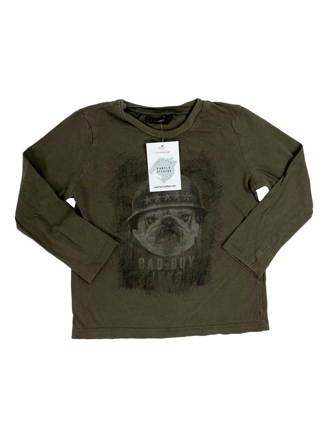 IKKS 3 ans tee shirt kaki chien bad boy