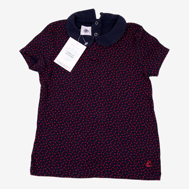 PETIT BATEAU 5 ans tee-shirt marine à pois rouges