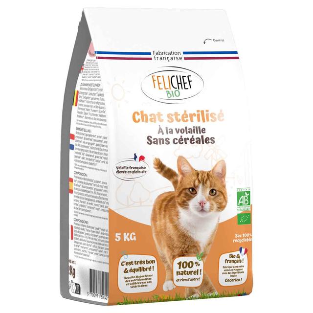 Croquettes sans céréales chat stérilisé Volaille 5kg