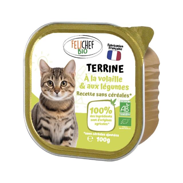 Terrine sans céréales chat volaille et légumes 100g