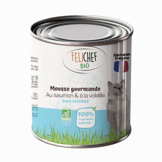 Mousse Saumon sans céréale Chat adulte 400g