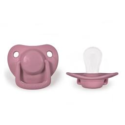 Lot de 2 sucettes anatomique en silicone 0-6m Vieux Rose