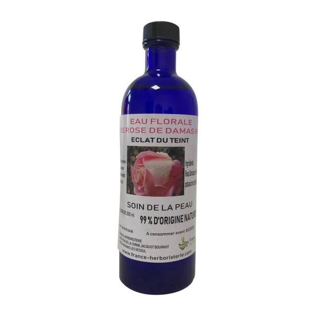 Eau florale de rose de Damas BIO flacon de 200 ML.