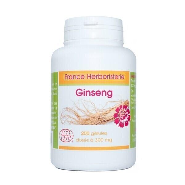 GELULES GINSENG rouge panax meyer 200 gélules dosées à 300 mg.