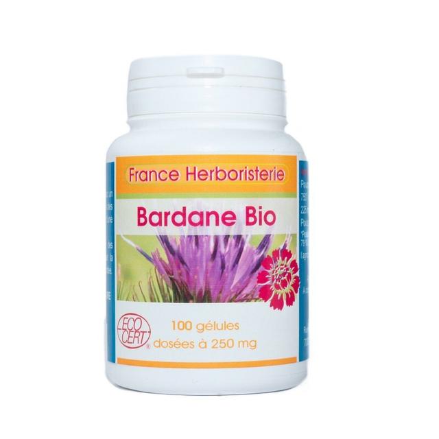 BARDANE racine 100 gélules dosées à 250 mg - Pot de 100 gélules