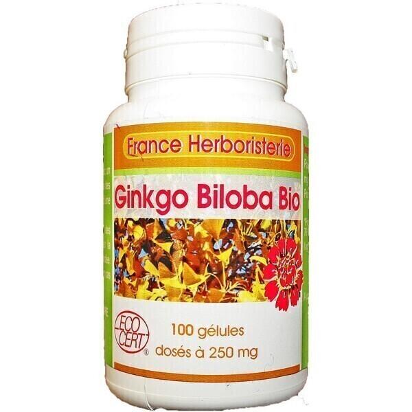 GELULES GINKGO-BILOBA 100 gélules dosées à 250 mg.