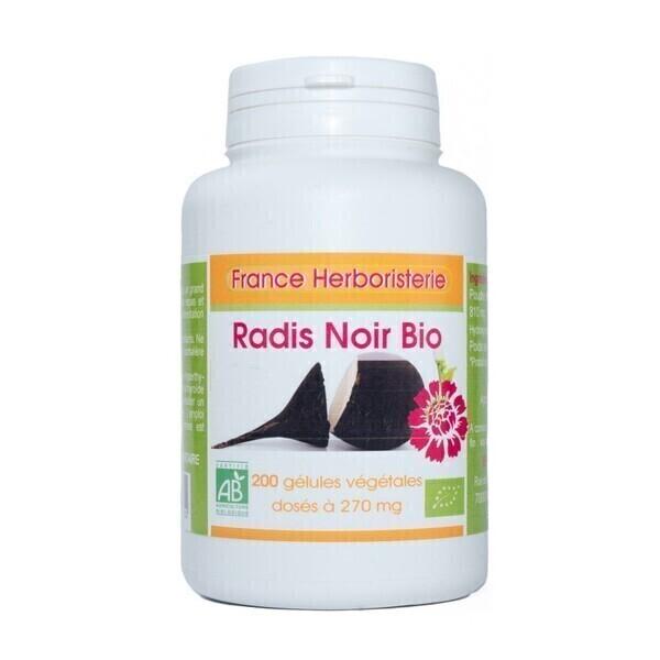 200 gélules RADIS NOIR BIO AB dosées à 270 mg.