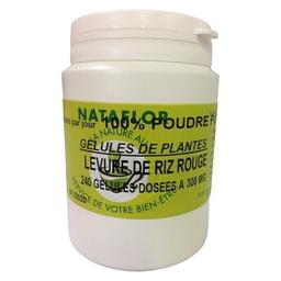 GELULES LEVURE RIZ ROUGE 240 gélules dosées à 300 MG.