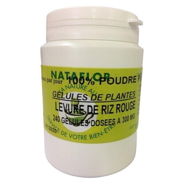 GELULES LEVURE RIZ ROUGE 240 gélules dosées à 300 MG.