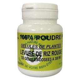 GELULES LEVURE RIZ ROUGE 120 gélules dosées à 300 MG.