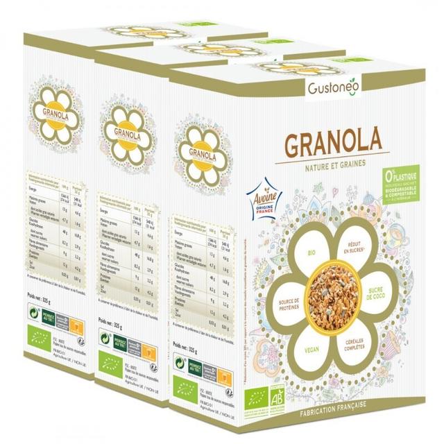 Granola bio nature et graines X3 boites