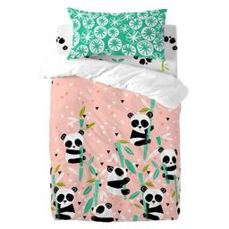 Parure housse de couette Panda garden