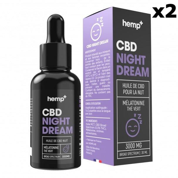 Lot 2 Huiles CBD NIGHT DREAM 3000mg, 10%, sans THC (2x30ml)