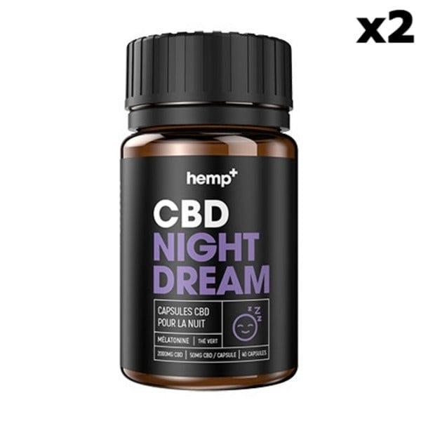 Lot 2 x 40 Gélules CBD Sommeil NIGHT DREAM 2000mg, sans THC