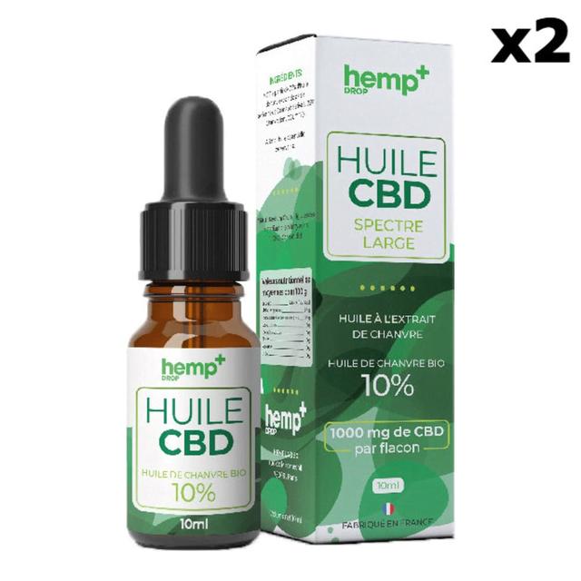 Lot 2 Huiles CBD CHANVRE 4000mg / 40%, sans THC (2x10ml)