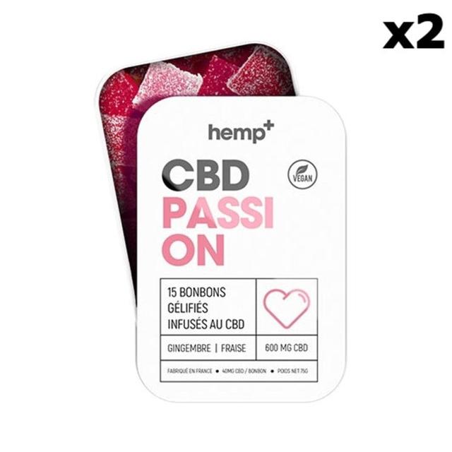 Lot 2 x 15 Gummies CBD Aphrodisiaques PASSION 600mg, sans THC