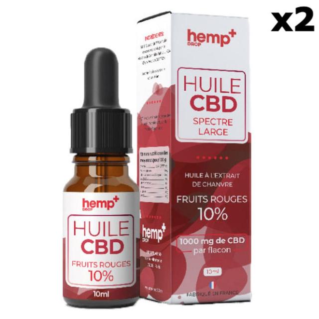 Lot 2 Huiles CBD FRUITS ROUGES 4000mg / 40%, sans THC (2x10ml)