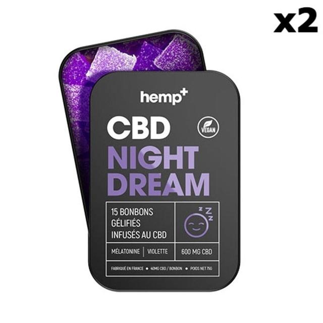 Lot 2 x 15 Gummies CBD Sommeil "NIGHT DREAM" 600mg, sans THC