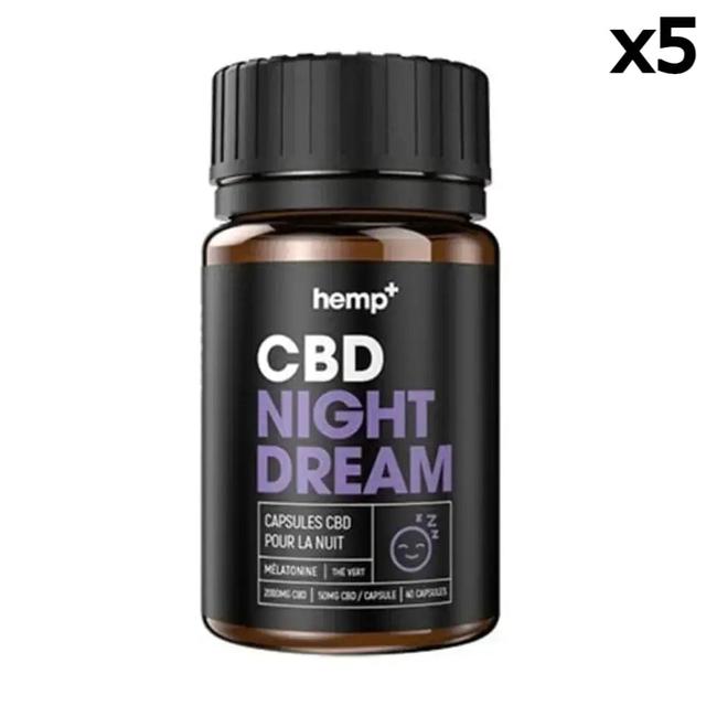 Lot 5 x 40 Gélules CBD Sommeil NIGHT DREAM 2000mg, sans THC