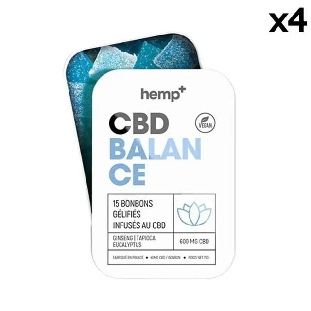 Lot 4 x 15 Gummies CBD "Équilibre" 600mg, sans THC