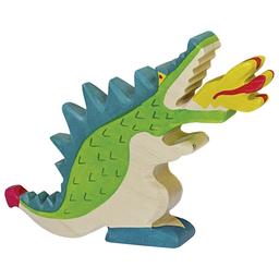 Figurine Dragon vert, flamme