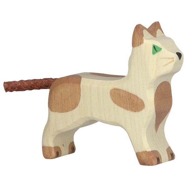 Figurine Chat, marron et blanc