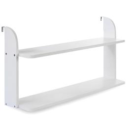 Etagère double suspendue blanche en bois 83cm à fixer à un lit