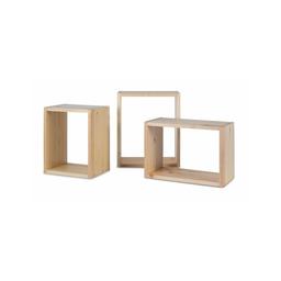 Set de 3 tablettes suspendues en bois Naturel