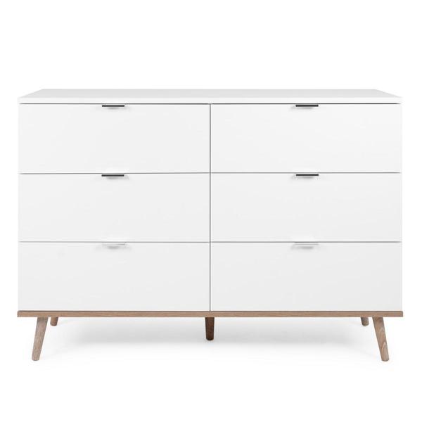 Commode avec 6 tiroirs en bois blanc 86,5x120x40cm