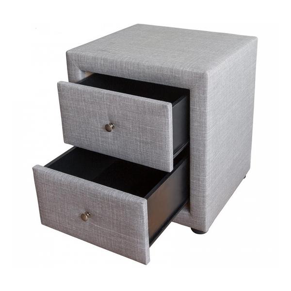 Table de chevet en tissu gris