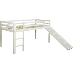 Lit Simple Blanc 90x200 en hauteur avec echelle et toboggan