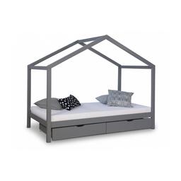 Lit cabane enfant  90x200  avec tiroirs bois Gris