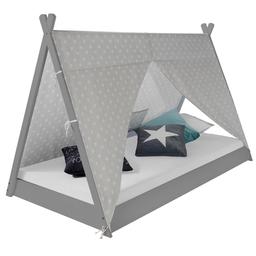 Lit Tipi Enfant 90x200 Tissu gris étoilé